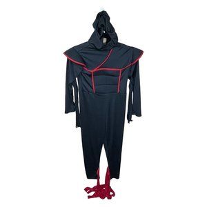 Child Stealth Ninja Costume 3-Piece Black Red Size Large 10/12